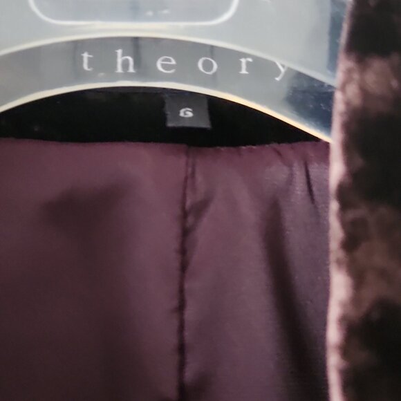 Theory Velvet Blazer in Deep Burgundy - Picture 3 of 7